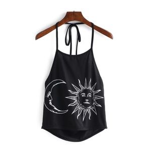 SHEIN - Sun and Moon soft fabric halter crop top